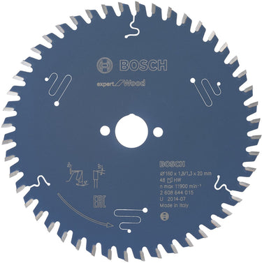 Bosch 2608644015 cirkelzaagblad expert voor hout 160x20 - 48 tanden