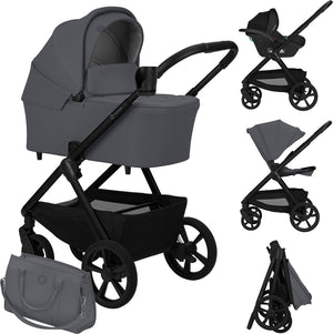 Lionelo carmine kinderwagen 3 in 1 – inclusief astrid i-size autostoel – graveltech all-terrain wielen – 3d ventilatie airydots matras – anti-reflux reiswieg – comfortabele vering – inklapbaar met zitting – upf50+ – complete accessoireset