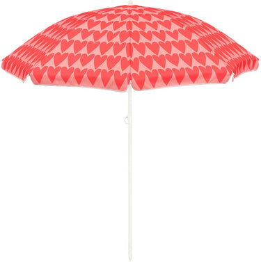 Mica decorations heart strandparasol - h180 x ø160 cm - roze