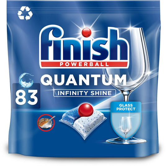 Finish quantum infinity shine vaatwastabletten - 83 capsules - kwartaalbox