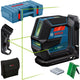 Bosch professional gll 2-15 g kruislijnlaser groen + plafondklem dk 10 in koffer - 0601063w02
