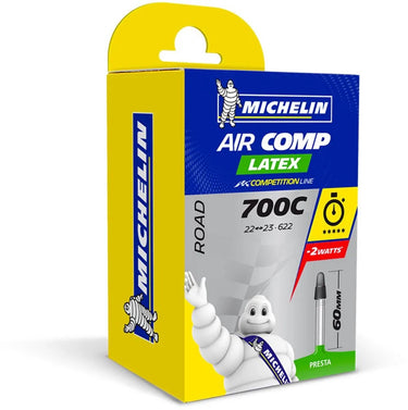 Michelin binnenband 28” – aircomp latex a1 – frans (presta) ventiel – ventiellengte: 60mm – etrto-maat: 22 23-622