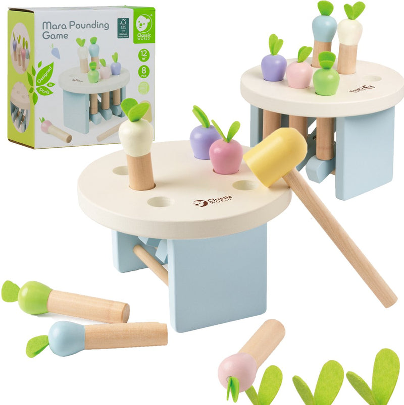 Load image into Gallery viewer, Classic world houten hamerbank educatief speelgoed - wortels slaan.
