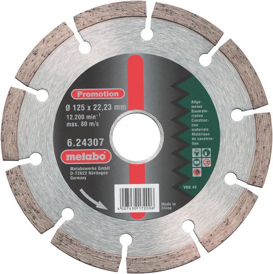 Metabo accessoires metabo toebehoren - diamant-doorslijpschaaf voor alle bouwmaterialen 125 x 22,23 mm 624307000