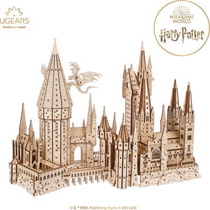 Ugears 3d modelbouw - hogwarts™ castle - harry potter™ - mechanisch bouwpakket hout - educatief speelgoed