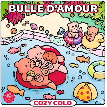 Hachette heroes cozy colo - bulle d'amour (liefdesbubbel) - hachette - kleurboek voor volwassenen en kinderen