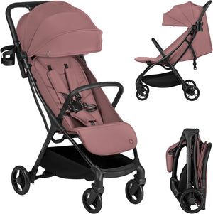 Lionelo agia buggy – lichtgewicht 7,3 kg – compacte inklapbaar – ligstand en grote zitting – wielen met vering – bekerhouder – kinderwagen vanaf 6 maanden tot 22 kg – plooibuggy - reisbuggy wandelwagen - kinderbuggy