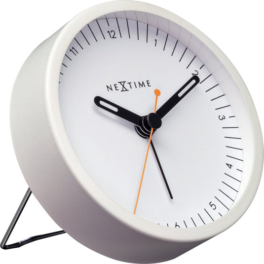 Nextime small – tafelwekker – 9 × 9 × 7.5 cm – metaal – wit – stil