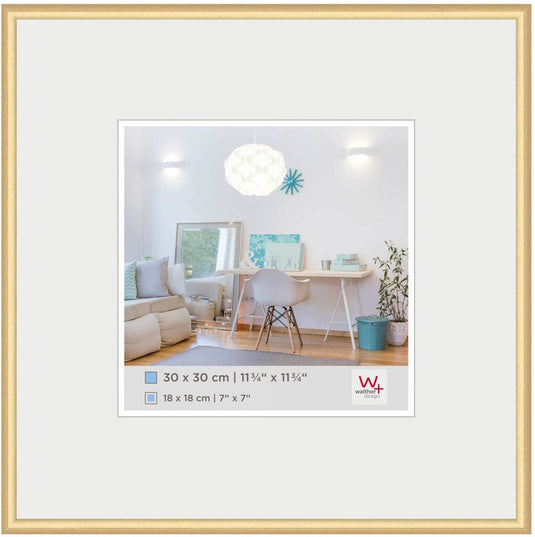 Walther new lifestyle - kunststof lijst - fotoformaat 30x30 cm - goud
