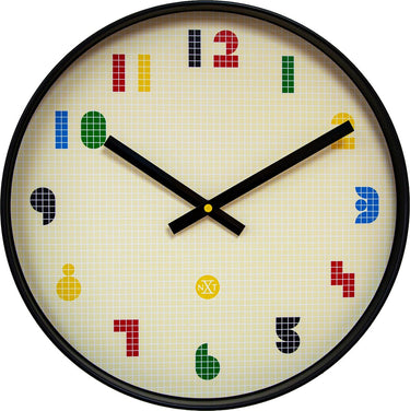 Nextime nxt bit – wandklok – 35 cm – abs – zwart multicolor – stil