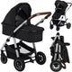 Lionelo amber 2 in 1 combi kinderwagen met reiswieg wandelwagen – vanaf geboorte tot 22 kg – luchtbanden, volledige vering, omkeerbaar zitje – accessoires: luiertas, klamboe, regenhoes, verschoonmatje