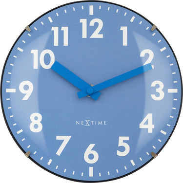 Nextime duomo mini – tafel wandklok – 20 cm – koepelvormig glas – blauw – stil