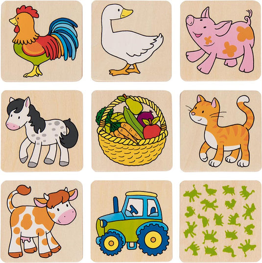 Goki houten memospel boerderijdieren