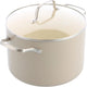 Greenchef nordics keramische inductie soeppan met deksel 24cm 7.6l - pfas-vrij - inductie pan - vaatwasserbestendig - ovenbestendig tot 220°c - keramische antiaanbaklaag - crème