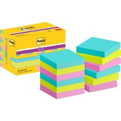 Super sticky notes post-it 622-12ss-cos 47.6x47.6 mm effen groen, roze, turkoois