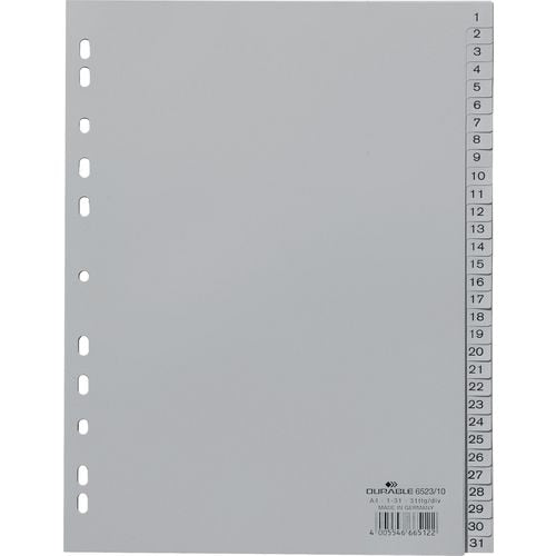 Durable tabbladen 652310 polypropeen grijs