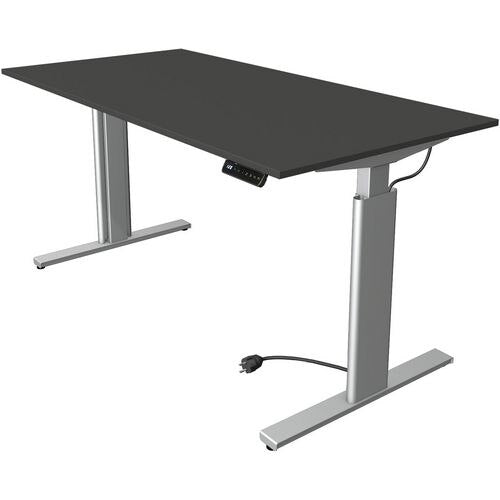 Zit-sta-bureau kerkmann 10232913 spaanplaat antraciet, zilver