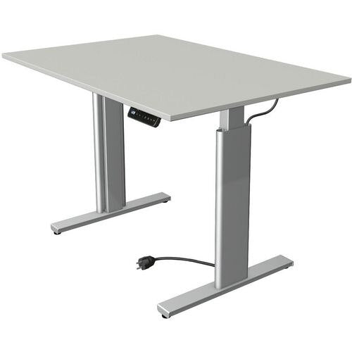 Zit-sta-bureau kerkmann 10231611 spaanplaat lichtgrijs, zilver
