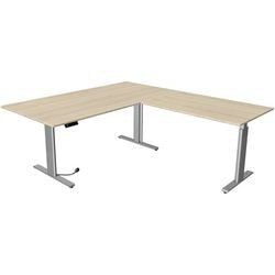 Zit-sta-bureau kerkmann 10235750 spaanplaat esdoorn, zilver