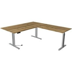 Zit-sta-bureau kerkmann 10235555 spaanplaat eiken, zilver