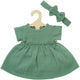 Heless poppenjurk groen met ruches, 28-35 cm