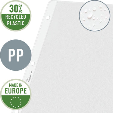 Leitz premium showtas a3 liggend - 30% gerecycled plastic - 0,13 mm - 4-gaats - 50 stuks - transparant
