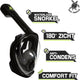 Sea turtle snorkelmasker - snorkel - duikbril - snorkelset - full face masker - volwassenen - zwart - s m