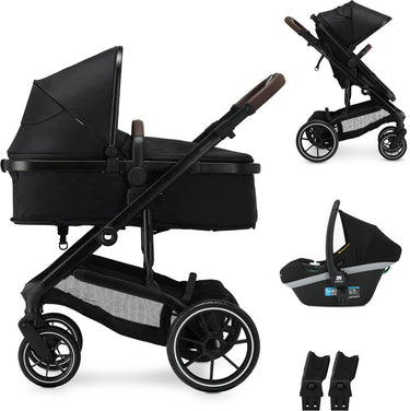 Deryan noa kinderwagen 3-in-1 - wandelwagen met autostoel - zwart