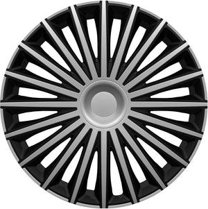 Gorecki carpoint wieldoppenset dakota 16 inch zilver zwart 4 stuks