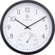 Nextime marigold – buitenklok – 30.5 cm – metaal – zwart wit – weerbestendig – met thermometer