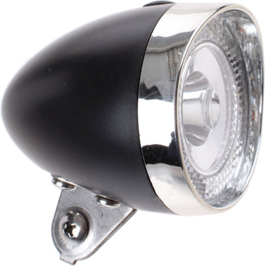 Simson voorvorkkoplamp Classic Mini zwart incl. bat. op kaart