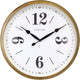 Nextime classic – landelijke wandklok – 39 cm – metaal – wit goud – stil