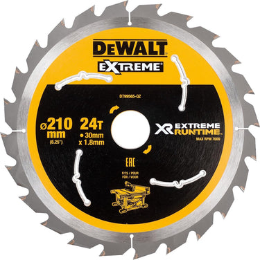 Dewalt cirkelzaagblad voor hout | extreme runtime | ø 210mm asgat 30mm 24t - dt99565-qz