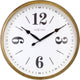 Nextime classic – landelijke wandklok – 39 cm – metaal – wit goud – stil