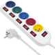 Maclean - stekkerdoos met schakelaars - 5-polige verlengkabel - 250vac 10a | 1,5m - wit