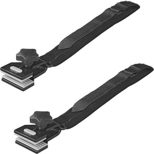 Proplus set van 2 luifelklemmen 14 x 6,1 x 9,5 cm – voor luifel en tenttapijt – 4 verstelbare spanbanden inbegrepen – zwart