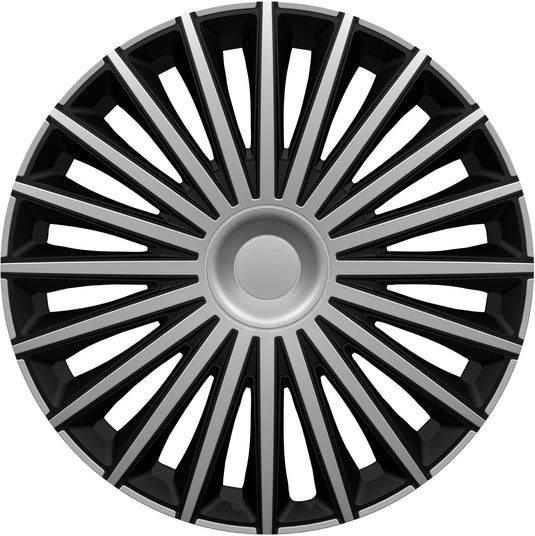 Gorecki carpoint wieldoppenset dakota 16 inch zilver zwart 4 stuks