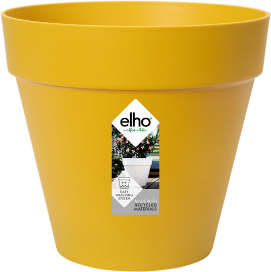 Elho loft urban rond 25 - bloempot voor buiten - ø 24.5 x h 22.0 cm - oker