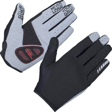 Gripgrab - shark padded lange vinger zomer mtb gravel fietshandschoenen met padding - zwart - unisex - maat m