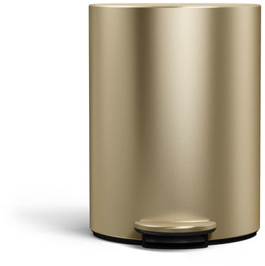 Simplehuman halfronde pedaalemmer van 6 liter - met zakkenhouder - mat goud staal