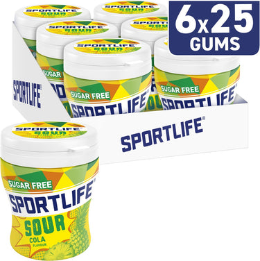 Sportlife kauwgom sour pineapple - kauwgom - suikervrij - 6x60g