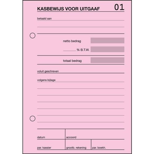 Kasboek sigel a6 roze 105 mm x 94 mm x 9 mm