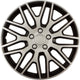 Versaco wieldoppen dakar zilver zwart 16 inch - set (4 stuks)