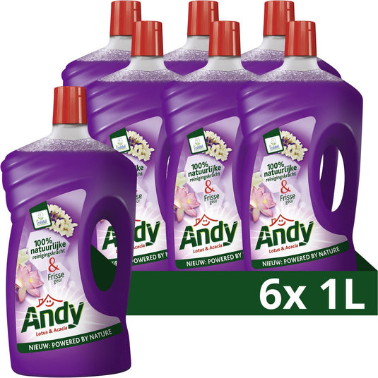 Andy - lotus acacia allesreiniger - 6 flessen x 1l - voordeelverpakking