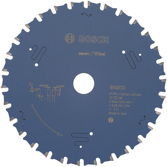 Bosch circular saw blade expert for steel 160 x 20 x 2,0 mm, 30