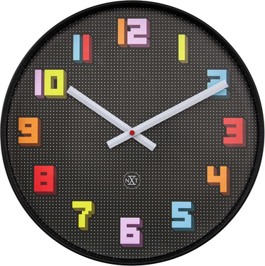 Nextime nxt game – wandklok – 35 cm – abs – zwart multicolor – stil