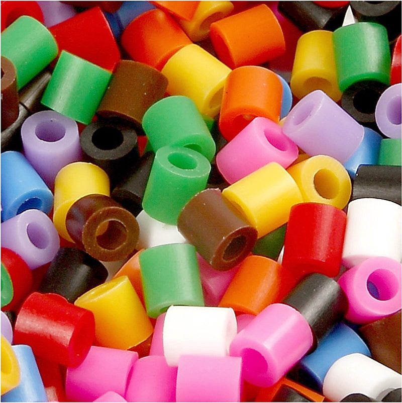 Load image into Gallery viewer, Creotime https: www.cchobby.nl strijkkralen-afm-5x5-mm-gatgrootte-2-5-mm-medium-standaardkleuren-1100-stuk-1-doos
