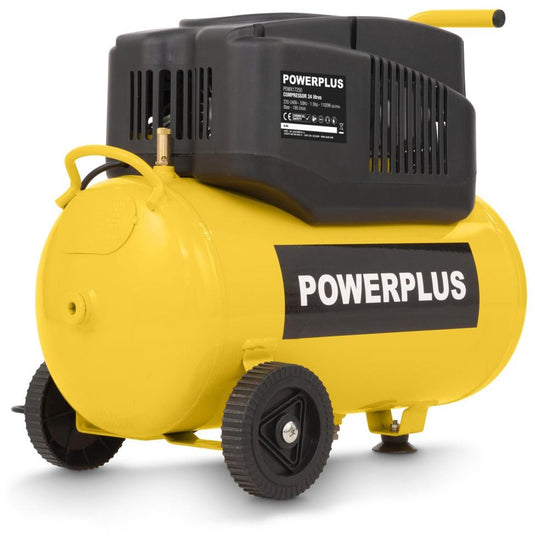 Powerplus compressor powx17250 - luchtcompressor 1200w - 8 bar - 24l vat - olievrij