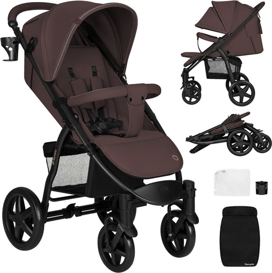 Lionelo buggy annet plus – lichtgewicht inklapbaar – grote massieve wielen met vering – inclusief voetenzak, klamboe bekerhouder – verstelbare rugleuning voetsteun – wandelwagen vanaf de geboorte tot 22 kg – kinderwagen
