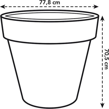 Elho pure round 80 - grote bloempot voor binnen buiten - gemaakt van gereycled plastic - ø 77.0 x h 70.0 cm - linen white